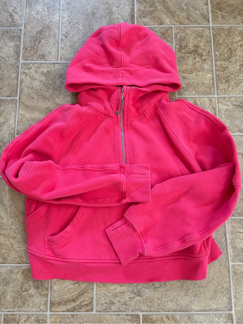 Lululemon bright pink Scuba Half-Zip Hoodie